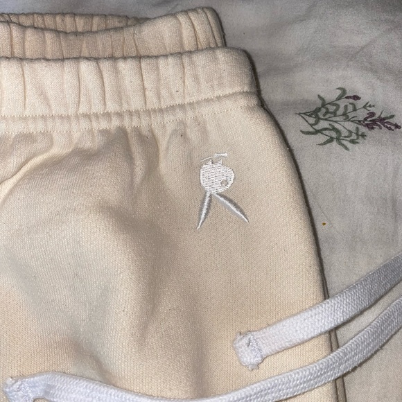 NEW Pacsun Beige Cream Playboy M Sweatpants - Picture 6 of 9
